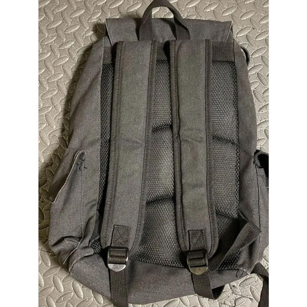 Uzumaki Naruto Graphic Canvas Flap Backpack - Black & Yellow